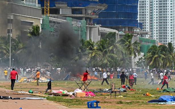 Pro-Rajapaksa mob assaults peaceful protesters