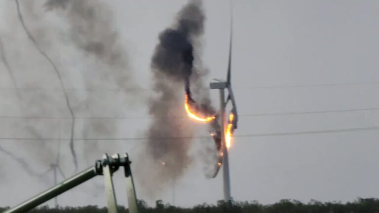 Watch: Wind Turbine In US Catches Fire After Lightning Strike, Creates Spiral-Shaped Smoke Pattern